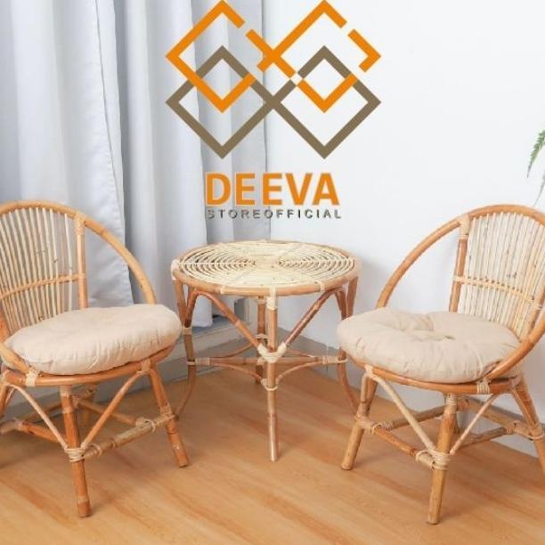 Kursih Teras Momon Rotan Asli 1Set + Meja / Kursi Momon / Kursi Teras Rotan / Kursi Tamu Rotan / Kur