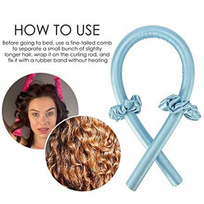 Mijikai- Heatless Curls Band, Curler Rambut Panjang Dengan Rol Rambut Jepit Rambut Diy Styling 1460