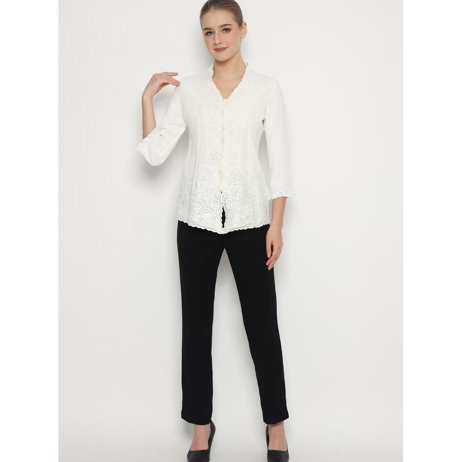 Lyne Halim Blouse Kebaya Bordir Senada, Broken White 02353 LC