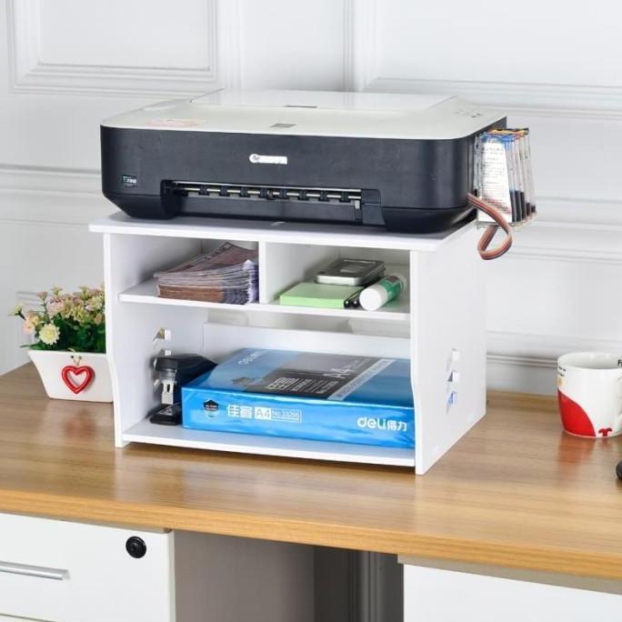 Rak Printer Kayu Meja Susun Tingkat Minimalis Vintage Shabby Serbaguna LM
