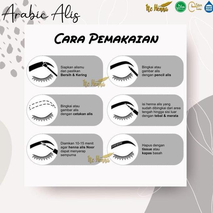 Neiru- Arabic Henna Alis Brow Henna Premium Henna Coklat & Hitam