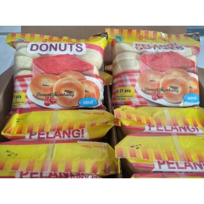 Sunakku- Donat Kentang Pelangi/Donat Ubi Ungu/Donat Coklat Frozen