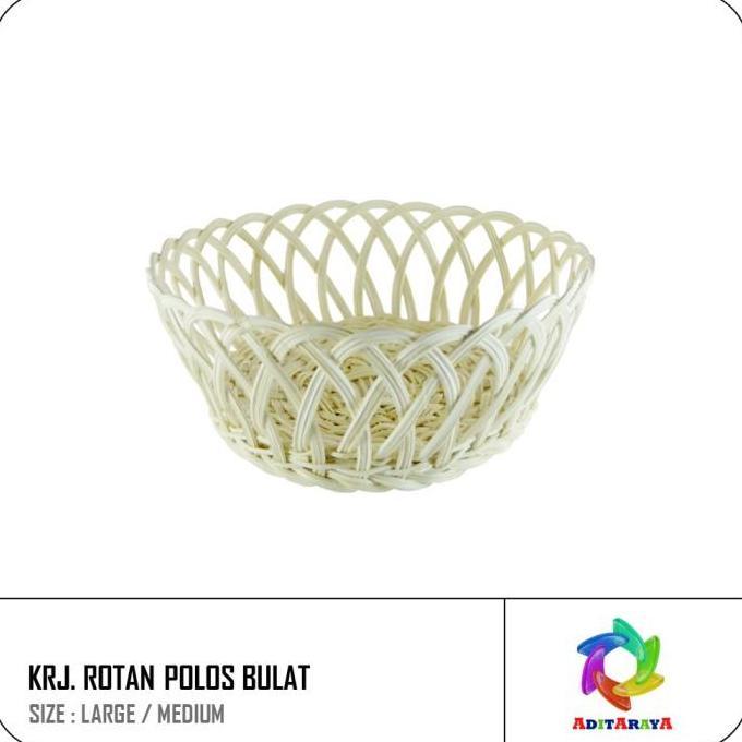 KERANJANG BUAH ROTAN BULAT BESAR