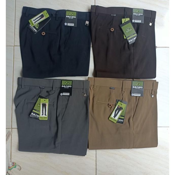 original balcano celana bahan pria standar tebal original