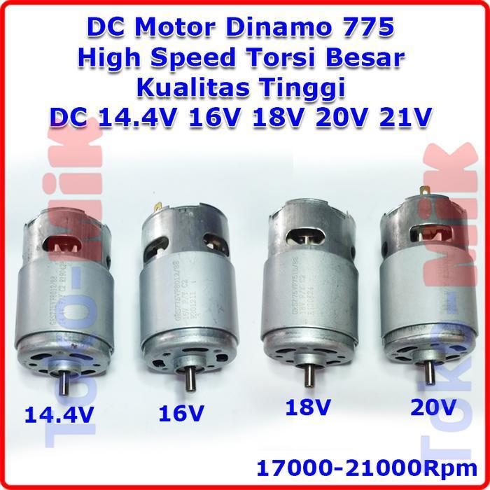 DIY DC Motor Dinamo RS-775 775 DC 14V 14.4V 16V 18V 20V 21V Power Tool Mesin Bor Drill Grinder Chain