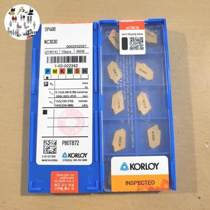 PINA INSERT SP400 KORLOY ORIGINAL INSERT POTONG SP400 MATA BUBUT SP400 INSERT SP400