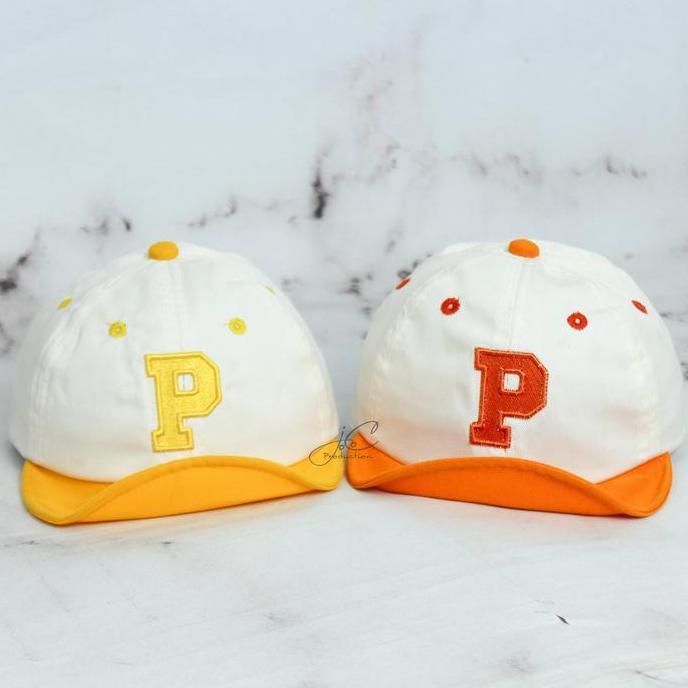Kinder- Jocoproduction - Topi Fashion Bayi Pet Batita Premium Bordir Huruf P