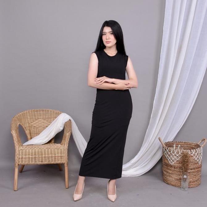 Kleid- Inner Dress Span Tanpa Lengan/ Inner Gamis Tanpa Lengan/Inner Jersey Wanita