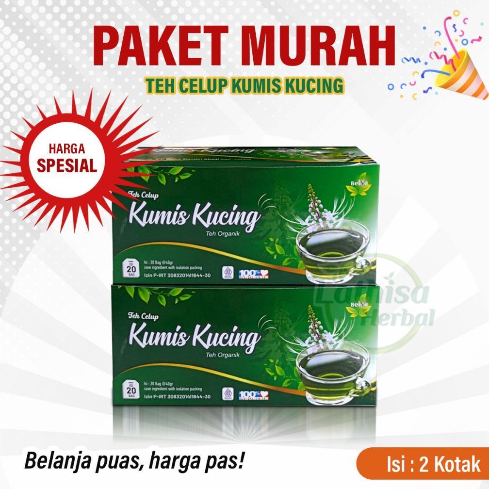 (Terbaru) Paket Murah 2 Kotak Teh Celup Daun Kumis Kucing Teh Original (Terlaris)