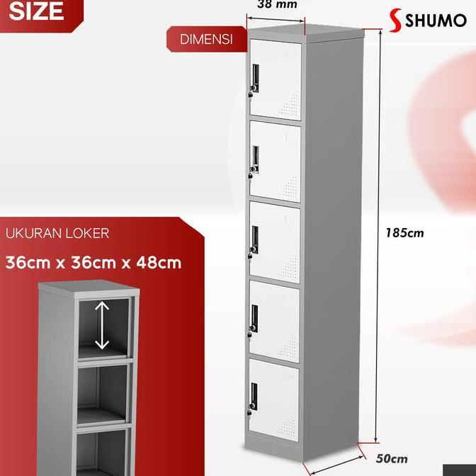 Packen- Lemari Loker Besi 5 Pintu|Locker Kantor Dokumen File