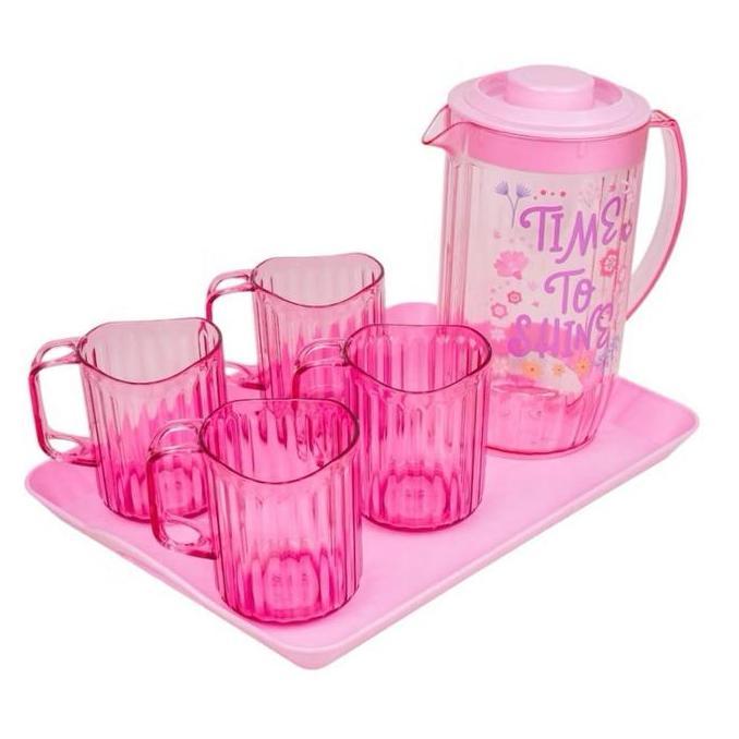 Teko Air + 4 gelas + nampan // Waterjug Set Technoplast WS
