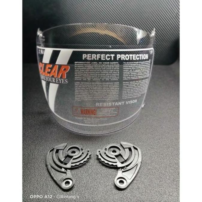 Kaca visor helm nhk r6 original merk clear warna putih