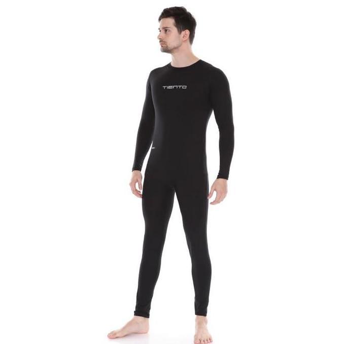 Tiento Wetsuit Basic Black Swimwear Baju Celana Pakaian Renang Diving