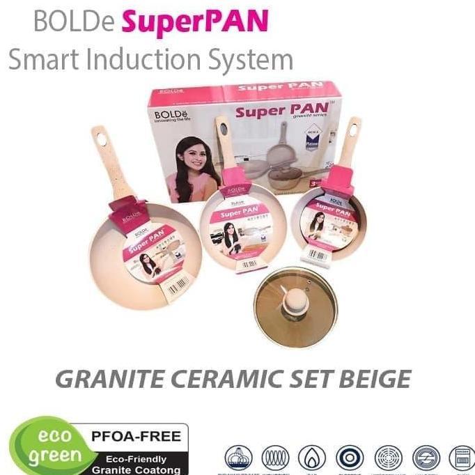 BOLDe SUPER PAN SET - BEIGE | Panci Granite Ceramic Cookware Set | Eco VS