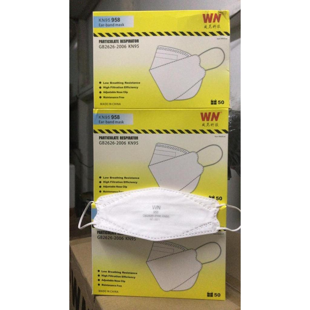 Medizin- Masker Kn95 Model Kf94 Korea Evo 4Ply Putih Wn 958 Isi 50 Pcs Duckbll