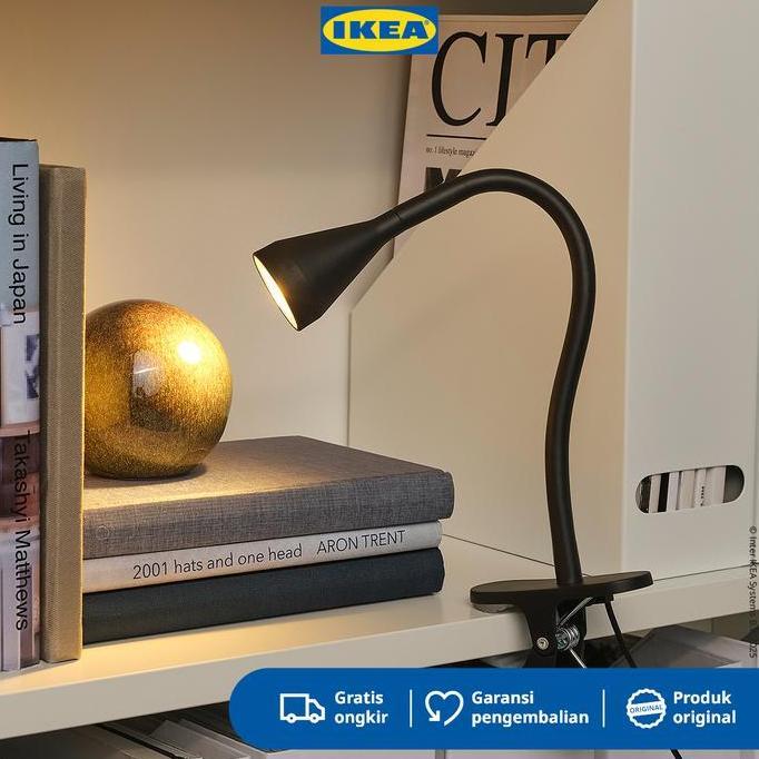 IKEA NAVLINGE Lampu Sorot Jepit LED Hitam Plastik