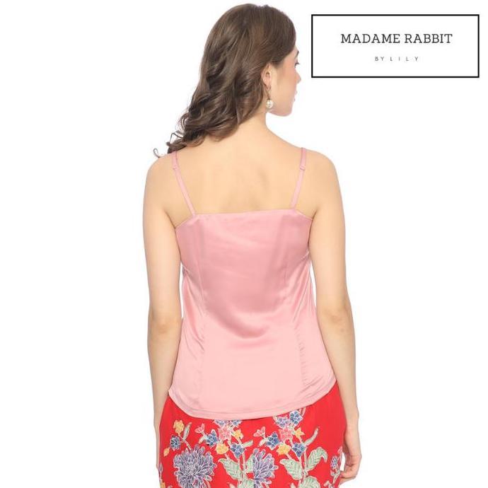 Kamisol Tank Top Kebaya Madame Rabbit Satin Pink Jahit Butik Rapi Wanita Atasan VS