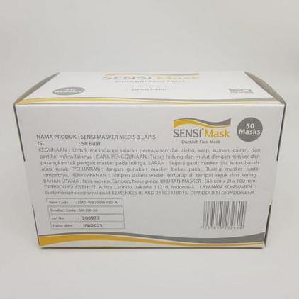 Masker Sensi Duckbill Face Mask 50 pcs / Sensi Duckbill 4ply