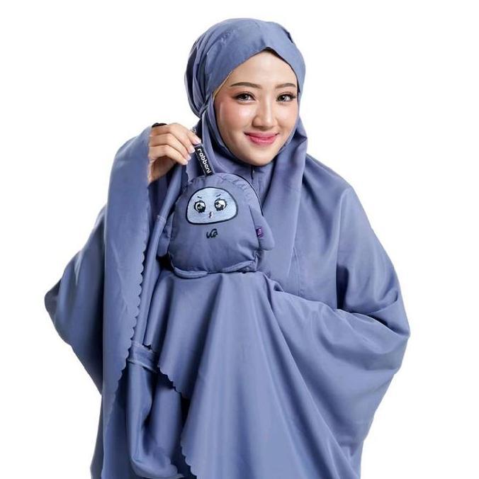 Rabbani Mukenah Dewasa 2 in 1 Polos Mukena Travel Lucu dan Imut Bahan tidak Menerawang