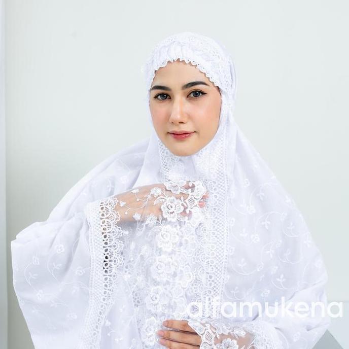 Mukena dewasa katun paris motif renda brukat jumbo