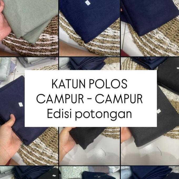 Katun polos potongan campur bahan katun polos