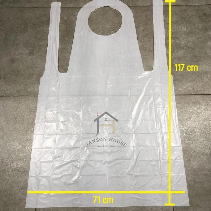 Apron Celemek Plastik LDPE / Apron Medis Disposable 1 Pack Isi 100 Pcs