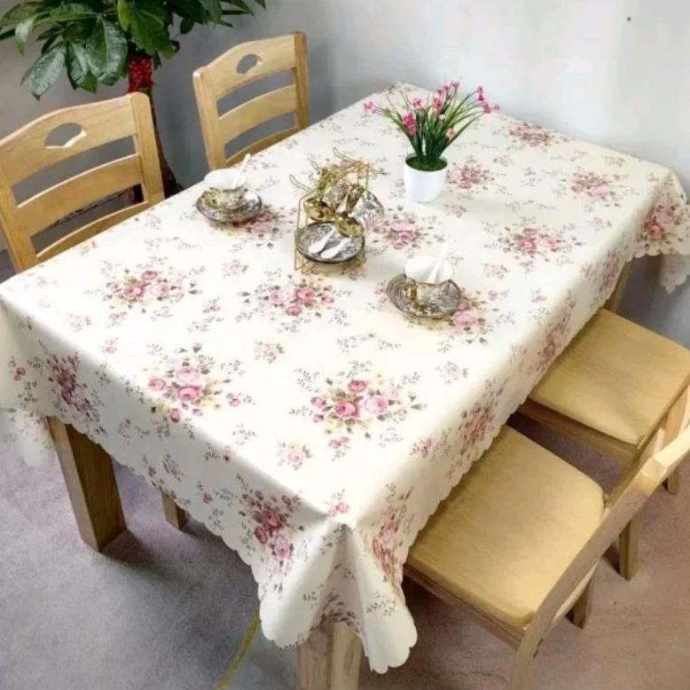 TAPLAK MEJA MAKAN UNTUK 6-8 KURSI BAHAN KAIN MOTIF SHABBY