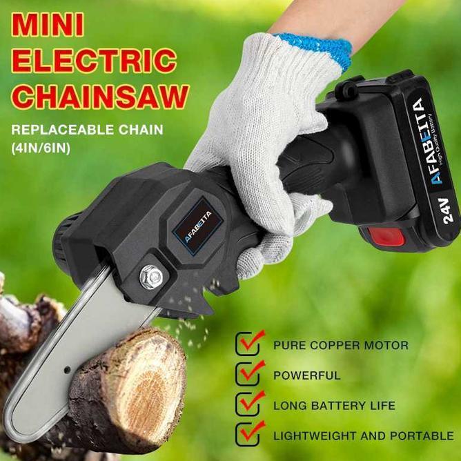 Elektric Mini Chainsaw Gergaji Listrik 1200W Mesin Pemotong Pohon Kayu