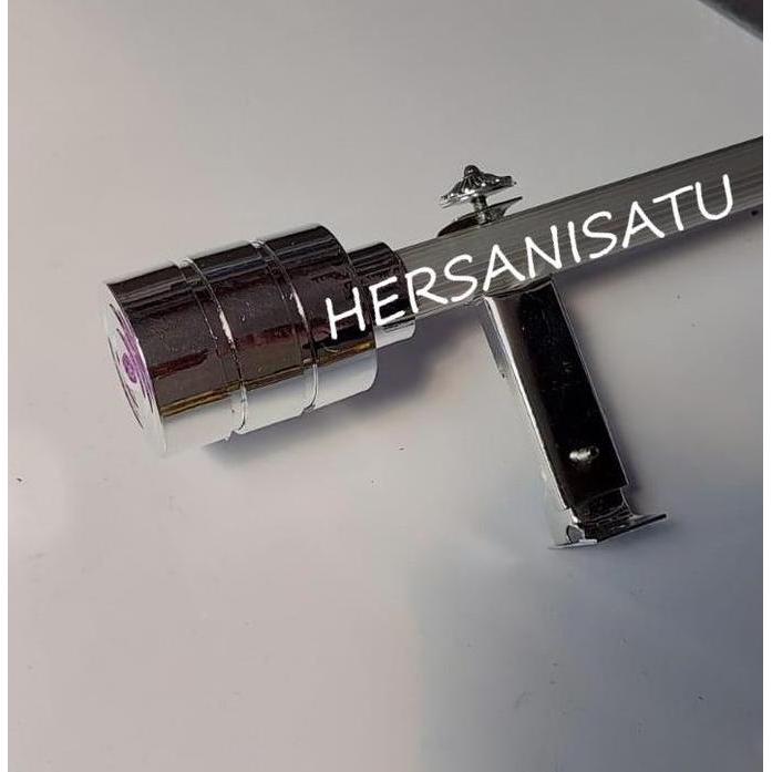 Salotto- Hersanisatu Besi Gorden 1 Meter Full Set Batang Hordeng Pintu Jendela Kayu Dipasang Di Dind