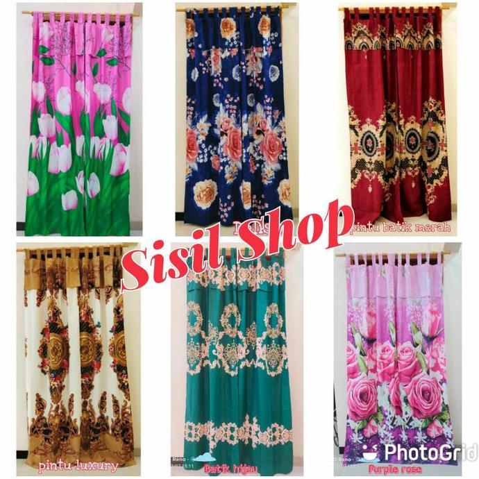 Salotto- Gorden Pintu Rumbai Motif Bunga Gorden Pintu Kamar