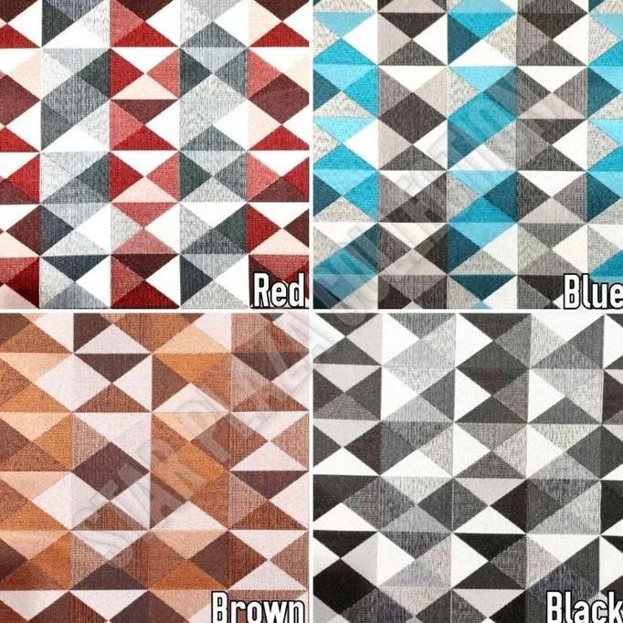 Kain Kanvas Motif Kotak Geometris Modern Abstrak Minimalis - Hipazio (untuk Sofa, Jok, Kursi, Stool,