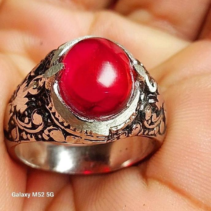 Cincin batu kh0dam m4c4n Putih  Elegandim 12 mm ring cakar bali