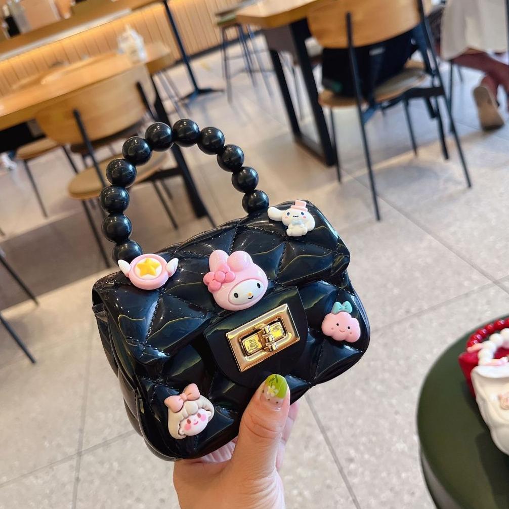 Grosir Tas Jelly Karakter Manik Manik / Slingbag Jelly Motif / Tas Mini Glossy Korea Anak