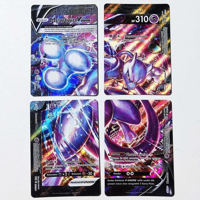 New Mewtwo V-Union PROMO Set (4 Kartu) - Kartu Pokemon Indonesia