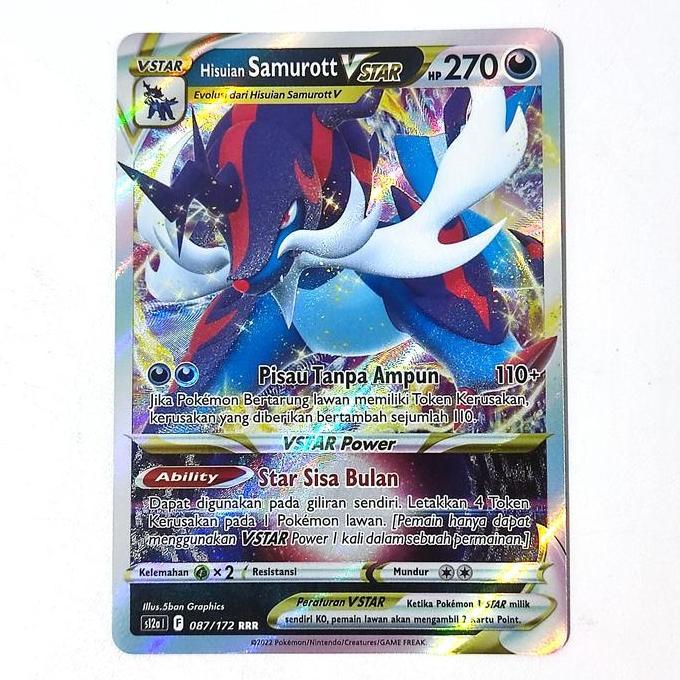 New Hisuian Samurott VSTAR RRR 087/172 S12a - Kartu Pokemon Indonesia