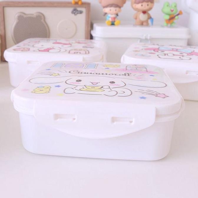 Container Snack Lunch Box  Kotak Makan Bekal Plastik Putih murah