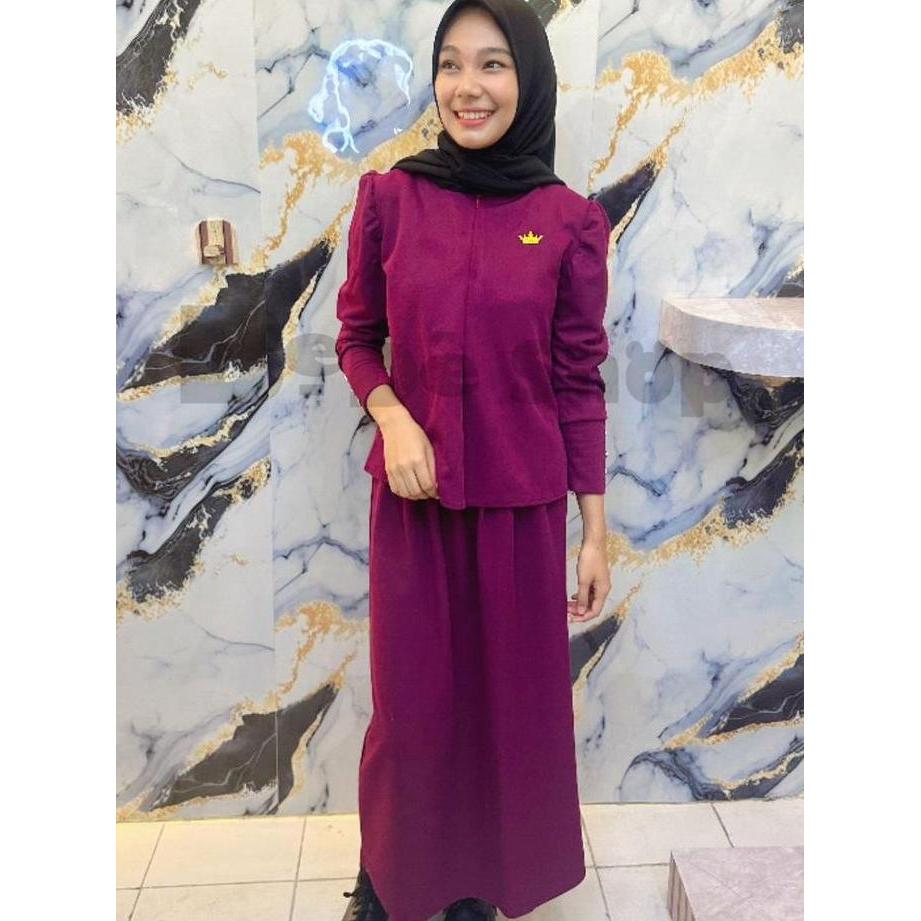 Otokonoko- Set Rok Remaja  Bahan Knit Japan Linen Premium Model Lengan Inara Untuk Lebaran  Usia 1 S