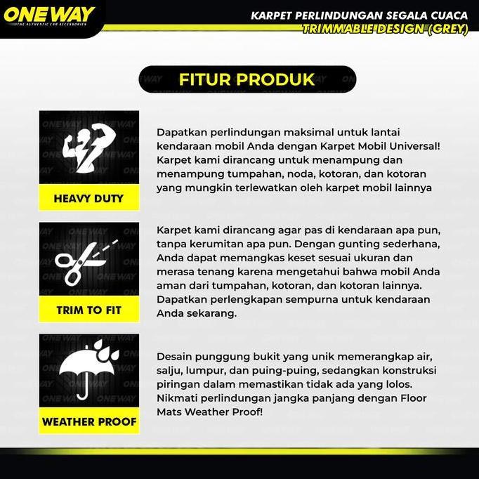 Oneway Karpet Mobil Karet Rubber Terios Grandmax Luxio Universal Pnp