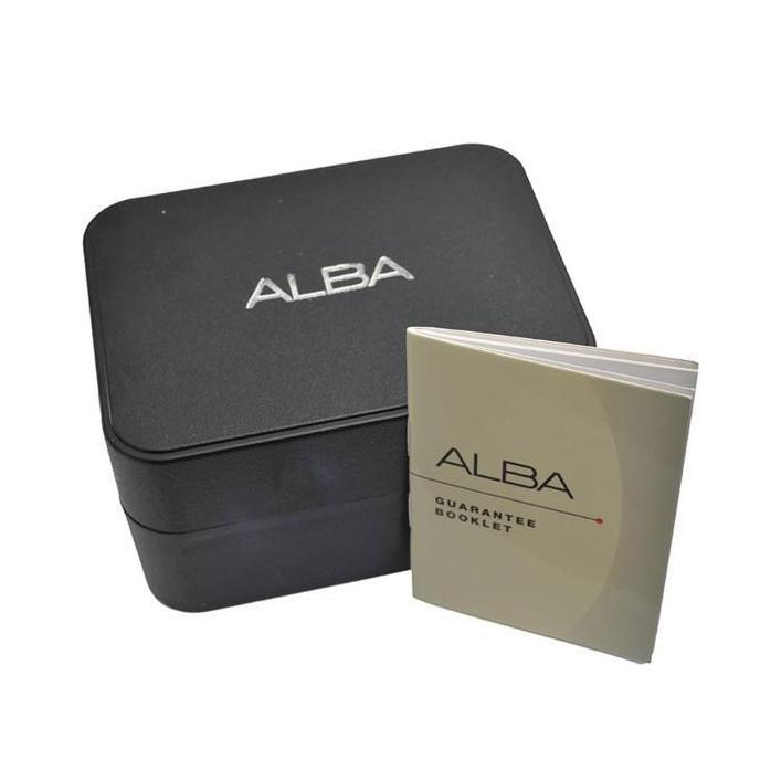 ALBA Chronograph Jam Tangan Pria Tali Kulit Hitam AM3741X1 Original