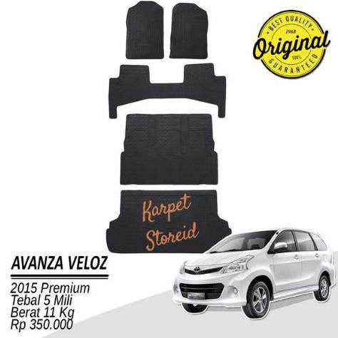 Karpet Karet Lantai Mobil Toyota Avanza Veloz 2015 Black - Premium