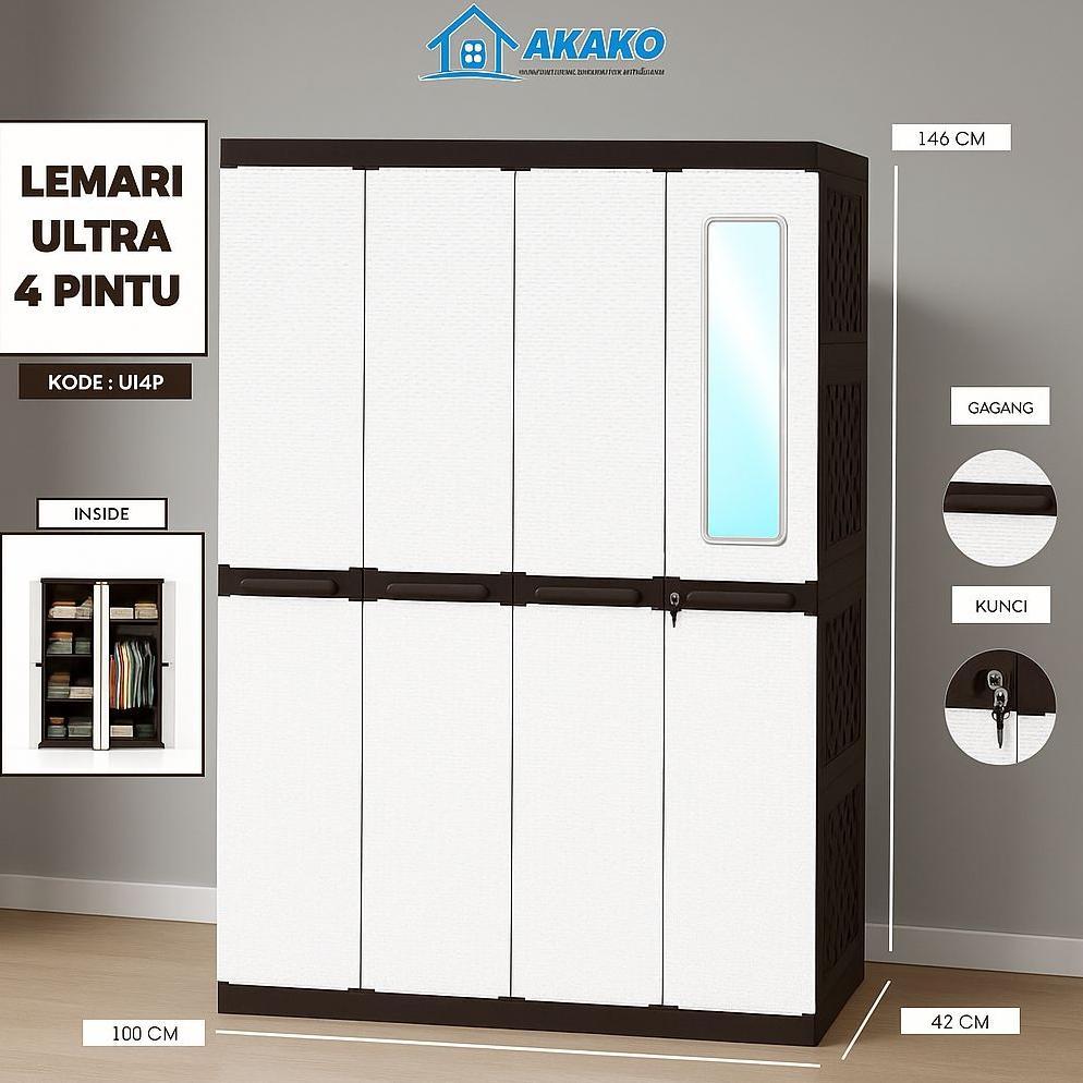 GARANSI AKAKO - Lemari Ultra Twin - Kabinet Plastik Multifungsi - Lemari Plastik - Almari Plastik Ju