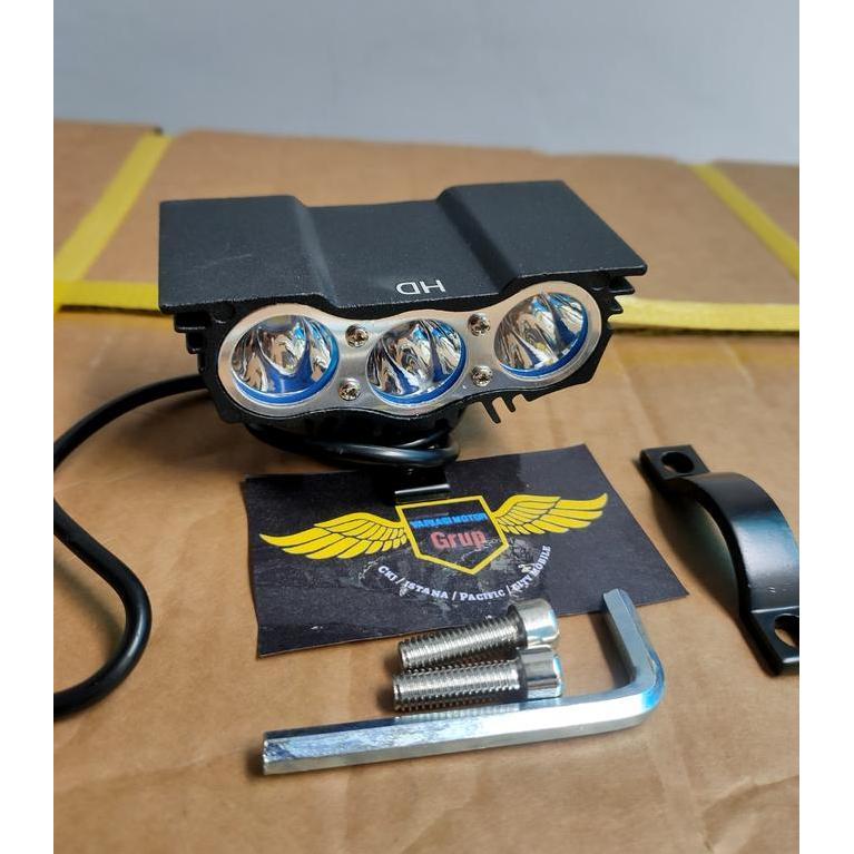 Lampu Tembak LED Motor / Lampu Tembak Sorot Owl LED 3 Mata Universal
