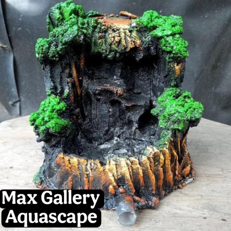 Hiasan Aquarium Aquascape Tebing Air Terjun Tinggi 20C