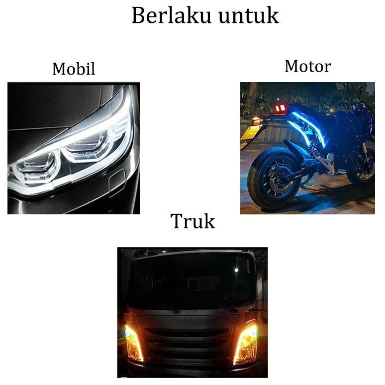 VELQENCOLLCET 2PCS LAMPU ALIS LAMPU ALIS RUNNING 2 MODE LAMPU ALIS RUNNING 30CM LED LAMPU ALIS MOTOR