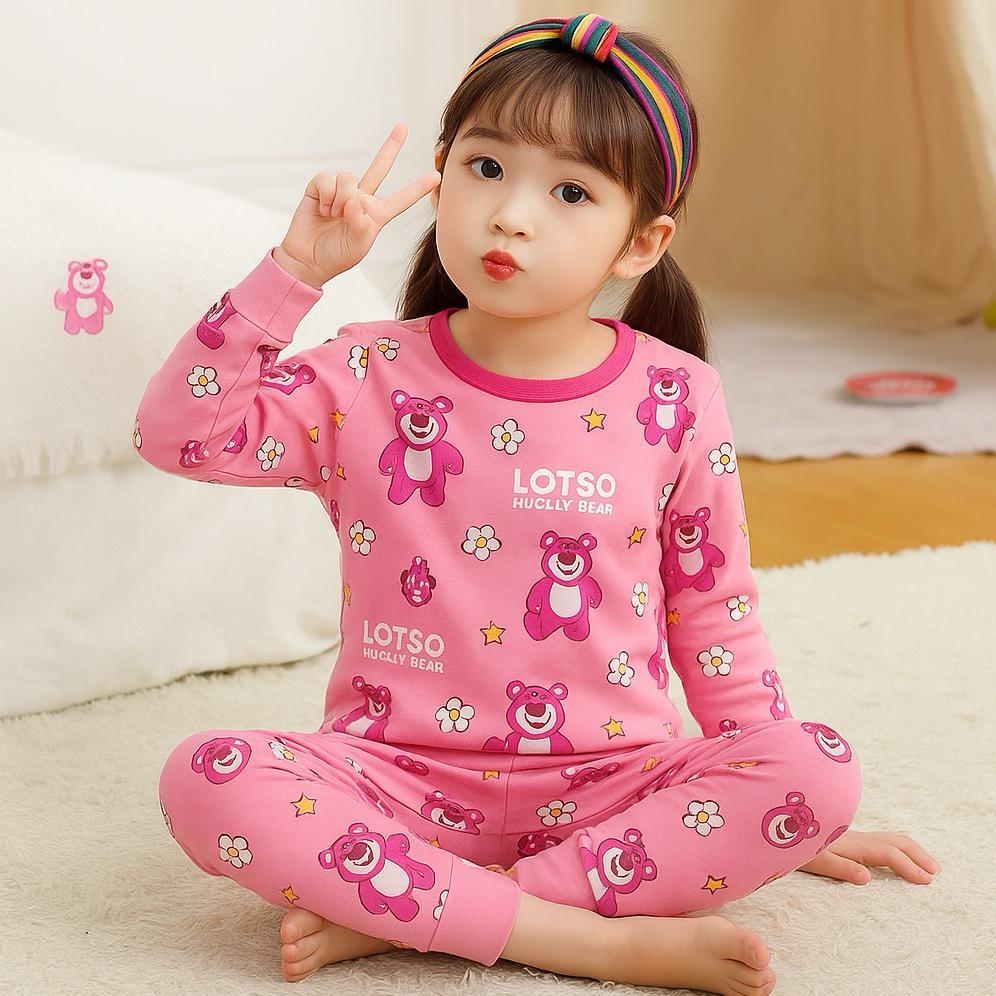Mulus Baju Tidur Anak-Anak Lotso Perempuan Umur 1-10 Tahun (Beondream) [Lotso Pink]