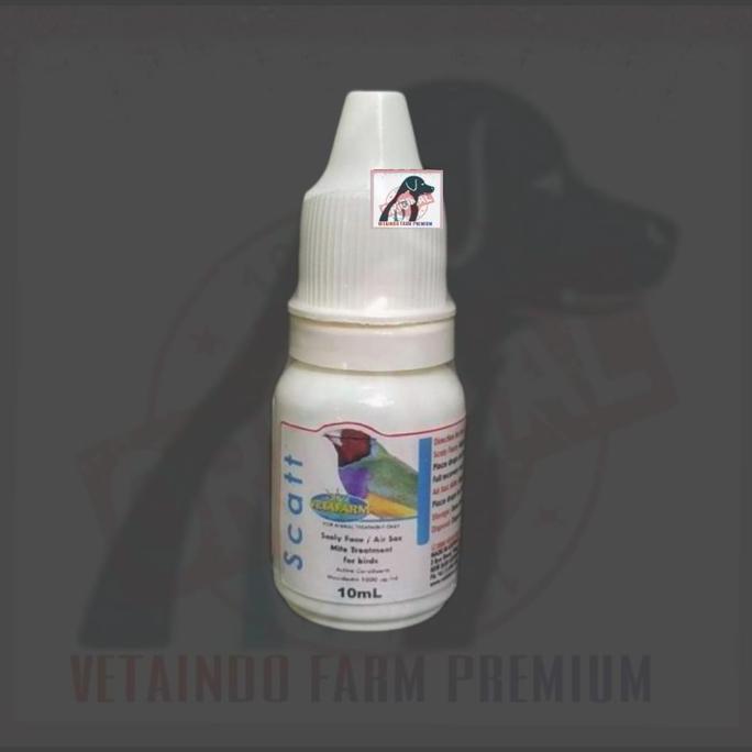SCATT VETAFARM10ML OBAT KUTU IMPORT TETES UNTUK MERPATI PARROT FINCH
