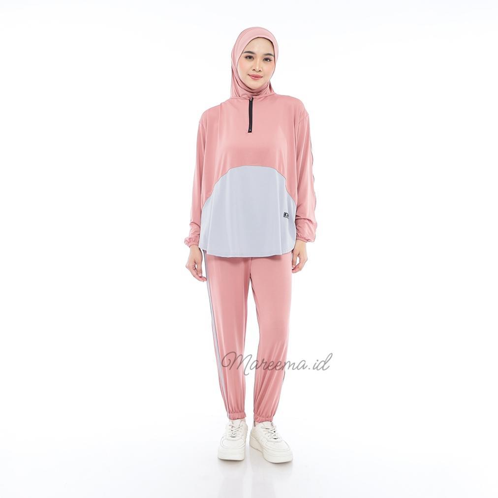 PREMIUM Setelan Olahraga Wanita Plus Hijab Muslim Terbaru Baju Sport Senam Lari Zumba Bersepeda Rena