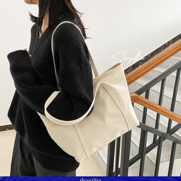 Grade Ori Totebag Nylon Wanita / Tas Kuliah Wanita / Tas Bahu Muat Banyak Hana By Shopillia