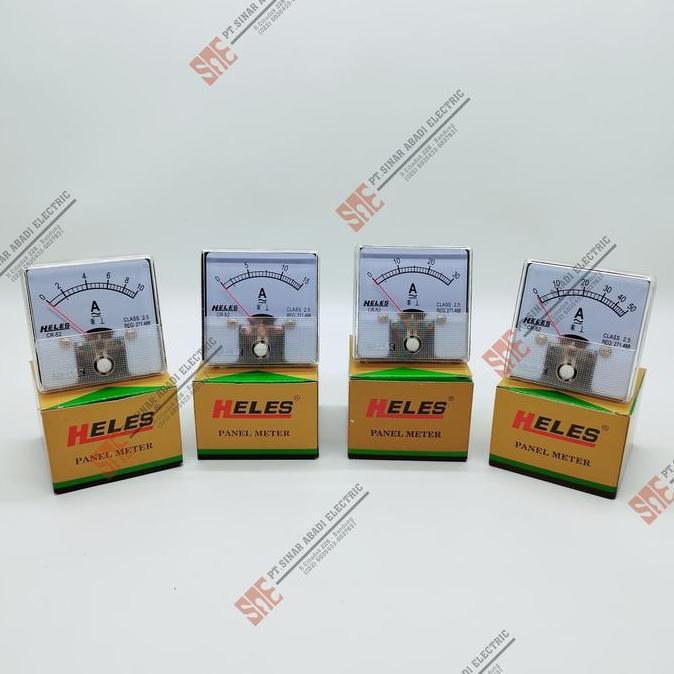 Ampere Amper Meter Panel Heles CR52 Analog 10A 15A 30A 50A