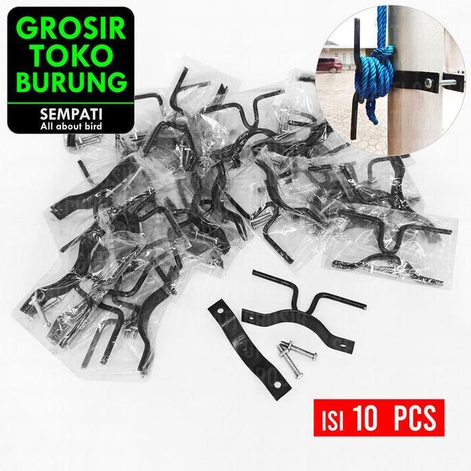 SEMPATI GROSIR Klem Tali Katrol Sangkar Kandang Burung Pekutut Klem Gantangan Burung Sempati Isi 10 
